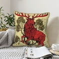 thumbnail image 6 of Haiem Mythical Red Stag Illustration Print Velvet Soft Solid Decorative Square Throw Pillow Covers Set with Elegant Piping Christmas Cushion Case for Sofa Bedroom Car-18"x18", 6 of 8
