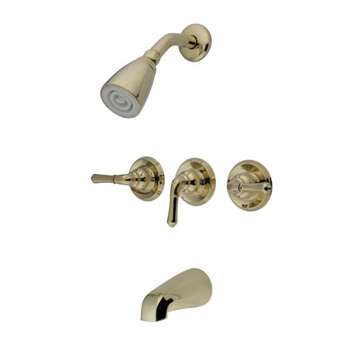 Kingston Brass KB6238LL Legacy 3-handle Tub and Shower Faucet Set, Satin  Nickel
