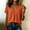 Orange, variant on Women's V Neck Pleated Front Blouse Cotton Blend Short Sleeve Loose Fit Casual Tunic Top Orange S