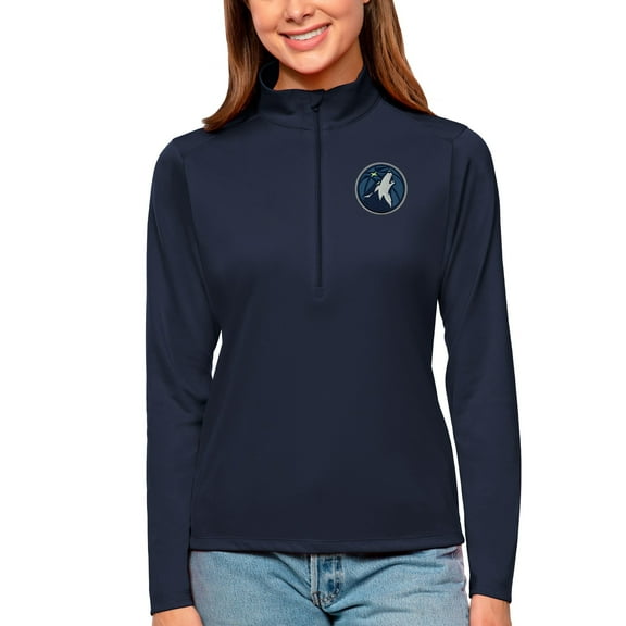 Women's Antigua Navy Minnesota Timberwolves Tribute Half-Zip Top