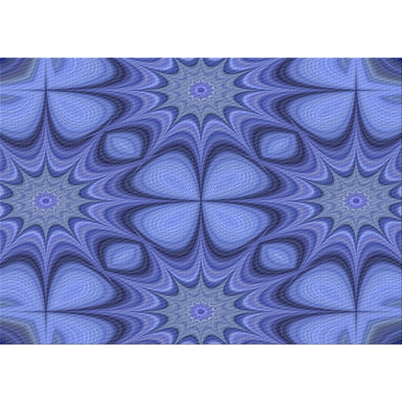 Ahgly Company Indoor Rectangle Patterned Sky Blue Dress Blue Area Rugs, 6' x 9'
