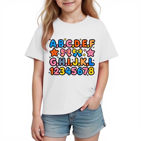 100 Days of School Kids Cotton Graphic Tees Casual Short Sleeve Crewneck Tops Cute Summer Fashion T-Shirts for Boys Girls 3-10 Years