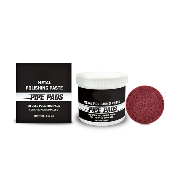Metal Polishing Care Set – Chrome & Stainless Steel Polishing Pads for Pipes, Stacks, Exhausts, Wheels and Bumpers, 3.53oz