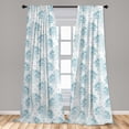thumbnail image 5 of Ambesonne East Curtains, Koi Fishes Sketch Style, Pair of 28"x95", Blue White, 5 of 5
