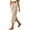 Khaki, variant on TEAJOPSUU Women's Corduroy Capris Soft Wide Leg Button Fly Cropped Palazzo Pants with Pockets Comfy Solid Casual Trousers for Everyday Fall Gray