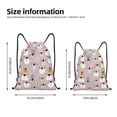 thumbnail image 5 of Yiaed Cute Hand Drawn Bear Print Drawstring Bags Drawstring Backpack Bulk String Back Pack Gym Sport Bag-Small, 5 of 5