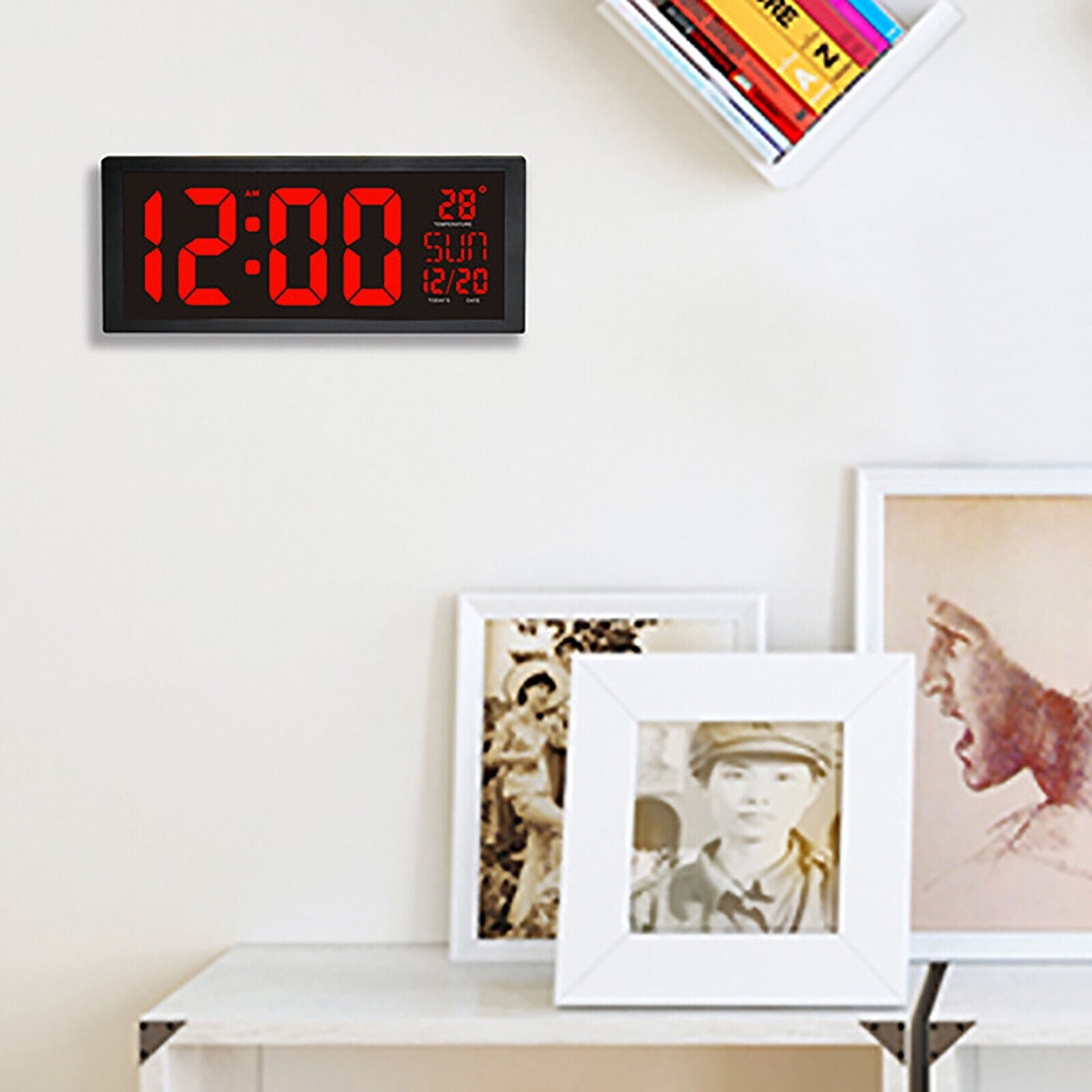 DENEST LED Digital Wall Clock Screen Calendar Thermometer Electronic Clock Christmas