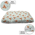 thumbnail image 3 of Cartoon Pet Bed, Funny Fox Faces on Geometric Horizontal Zigzag Stripes Backdrop Playroom, Resistant Pad for Dogs and Cats Cushion with Removable Cover, 24" x 39", Pale Blue Cinnamon, by Ambesonne, 3 of 4