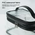 thumbnail image 3 of Clear Makeup Bag, WQFSTORE Double Layer Plastic Cosmetic Bag with Zipper, Waterproof Toiletry Travel Bag Organizer, Black, 3 of 6