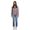 thumbnail image 3 of Time and Tru Women's Button Down Flannel Shirt with Long Sleeves, Sizes XS-3XL, 3 of 6