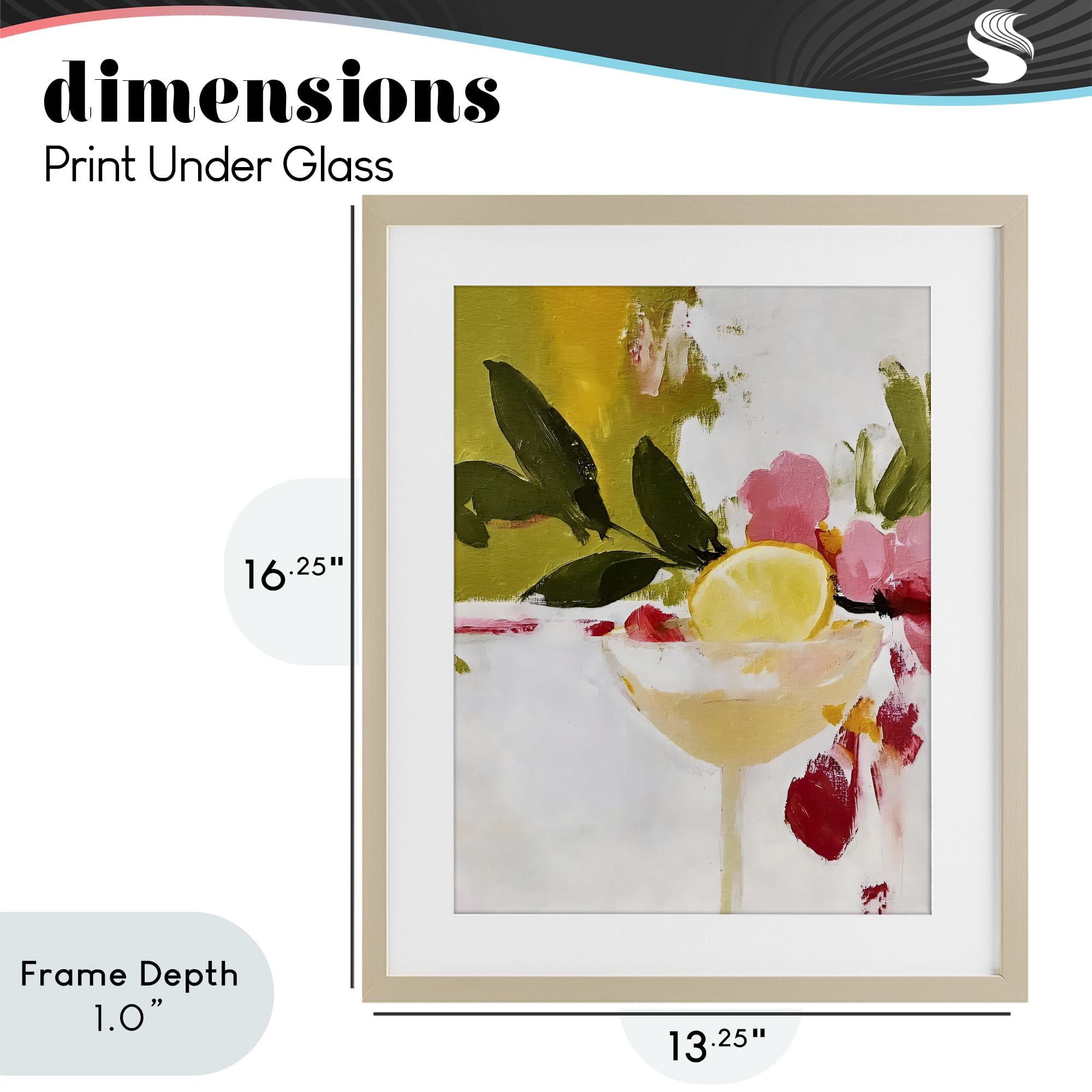Stupell Industries Red & Pink with Lemons Birch Framed Print Under Glass, design by Riley B