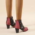 thumbnail image 4 of NECHOLOGY Botas Mujer Adulto Femenino Zapatos Botines de mujer Botas de pez de tacón grueso con cremallera en la parte posterior de encaje de malla para mujer (Wine, 6.5), 4 of 7