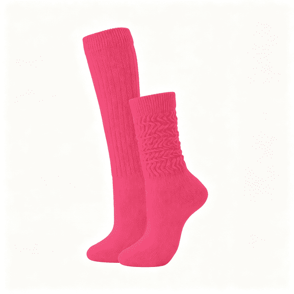 XIBUFE Neon Slouch Socks for Women 80S 90S Knee High Socks Soft Extra Long Scrunch Leg Warmers Size 9 to 10 Trendy Knee High Socks for Women