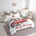 thumbnail image 3 of Homewish Xmas Red Truck 7 Pieces Bedding Comforter Set For Teens Boys Girls,Festival Tree Full Bedding Set Lightweight,Merry Christmas Fitted Sheet Flat Sheet,Ultra Soft Home Decor,Reversible, 3 of 8