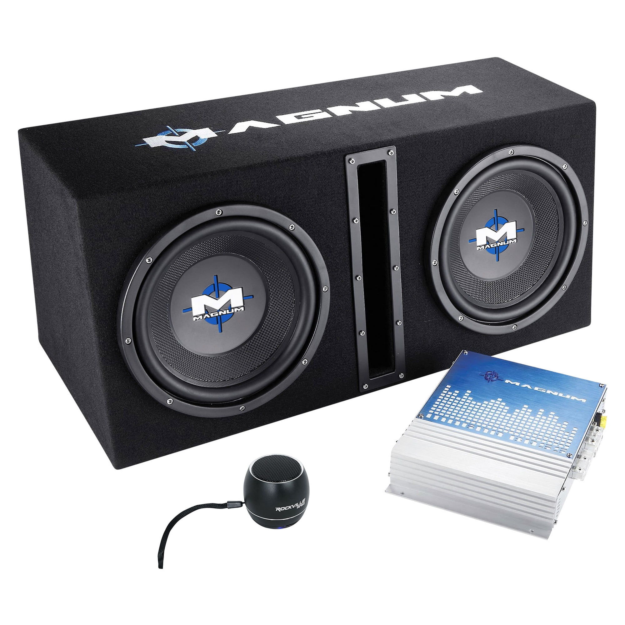 MTX Magnum MB210SP 800w Dual 10” Subwoofers+Vented Sub Box+Amp+Bluetooth Speaker