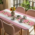 thumbnail image 3 of Pink Poinsettia Christmas Table Cloths for 6 Foot Rectangle Tables, Xmas Botanical Winter Floral Patio Waterproof Elastic Fitted Tablecloths, Washable Rectangular Table Cover for Camping, 3 of 8