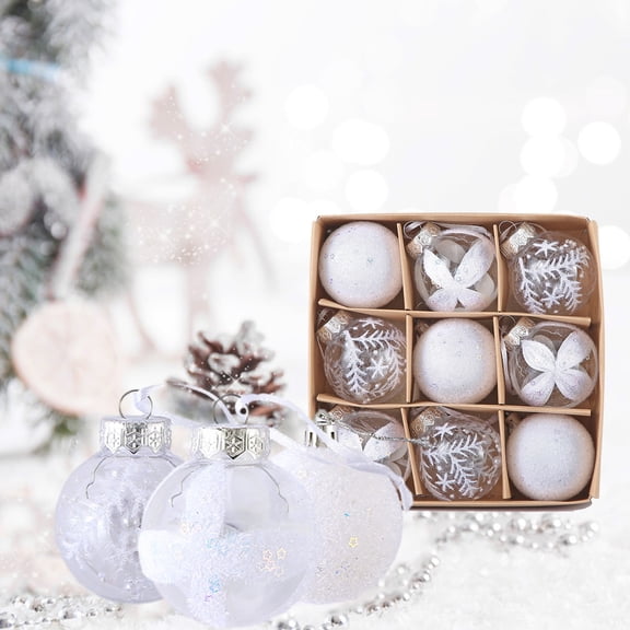 Tyidzon 9Pcs Shatterproof Ornaments Set, Christmas Balls Ornaments for Xmas Tree, Hanging Ball Ornaments for Home, Party, Holiday Christmas Decorations