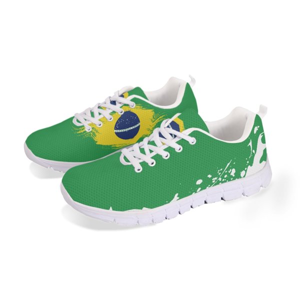 Zapatillas deportivas de moda con bandera brasileña patriótica para hombre y mujer, informales, transpirables y ligeras, con estampado 3D