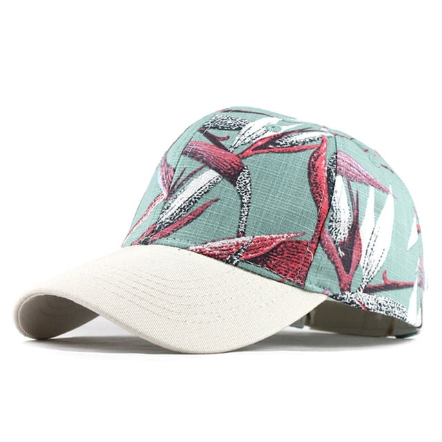 Unisex Cotton Sun Hat Washed Canvas Visor Printed Adjustable