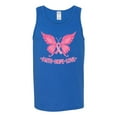 thumbnail image 2 of Wild Bobby, Butterfly Pink Ribbon Faith Hope Love, Breast Cancer Awareness, Men Graphic Tank Top, Royal, Small, 2 of 5