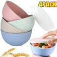 thumbnail image 2 of 4 Pack 5.9 inch Unbreakable Wheat's Straw Bowl with Lid Reusable Food, Salad, Fruits, Snacks Bowls Lightweight Dishwasher & Microwave Safe, 2 of 8
