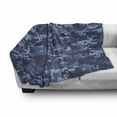 thumbnail image 3 of Camo Soft Flannel Fleece Blanket, Retro Composition of Grunge Camouflage Pattern Print in Modern Blue Tones, Cozy Plush for Indoor and Outdoor Use, 50" x 60", Pale Blue and Dark Blue, by Ambesonne, 3 of 6
