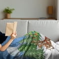 thumbnail image 3 of Christmas Soft Flannel Fleece Throw Blanket, Country Landscape at Night Trees Santa Claus Snowdrift Reindeers Mountains, Cozy Plush for Indoor and Outdoor Use, 70" x 90", Multicolor, by Ambesonne, 3 of 5
