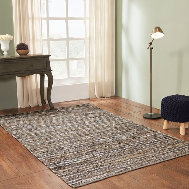 Impressions HandWoven Gentry Leather and Cotton Area Rug