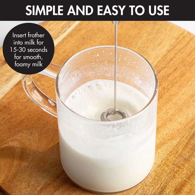 Milk Frother with Stand Handheld Whisk Drink Foamer Mini Blender Mixer for Coffee Frappe Bulletproof Matcha Espresso