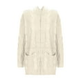 thumbnail image 4 of Ynynloco Long Cardigans for Women Open Front Long Sleeve Thick Cable Knit Cardigan Solid Color Warm Trendy Sweaters Outwear with Pockets, 4 of 6