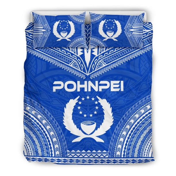 Juego de funda nórdica de jefe polinesio con bandera de Pohnpei