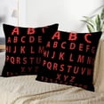 thumbnail image 3 of LALILO Throw Pillow Covers Polka Dot Alphabet Red Alphabet White Cushion Cover 18" x 18", 2 Pack, 3 of 6