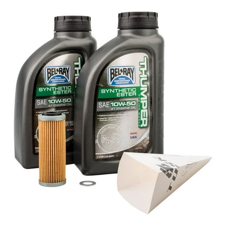 Tusk 4-Stroke Oil Change Kit for Bel-Ray Thumper Synthetic 10W-50 For KTM 350 SX-F 2011-2023