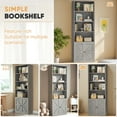 thumbnail image 7 of Furmax 1 Piece 4-Shelf Farmhouse Bookcases 4-Tier Bookshelf with Adjustable Shelves&Doors,Storage Cabinet for Home Living room,Kitchen,Office,Gray, 7 of 7