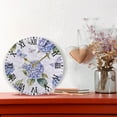 thumbnail image 2 of Wall Clock 10 Inch Battery Operated Clocks Living Room Decor, Silent Non-Ticking for Living Room Home Kitchen office Blue Hydrangea, 2 of 6