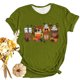 thumbnail image 1 of Fiudx Ofertas Relámpago Camiseta Casual de Manga Corta con Estampado Navideño para Mujer, 1 of 3