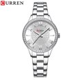 thumbnail image 1 of CURREN Mode Luxueuse Montre à Quartz en Acier Inoxydable Montres pour Femmes Cadran Simple Montre-Bracelet à Strass Design Original Horloge, 1 of 1