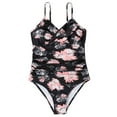 thumbnail image 3 of Women‘s One Piece Swimsuits Front Twist Monokini Bathing Suits Shirred Tummy Control Swimwear, 3 of 8