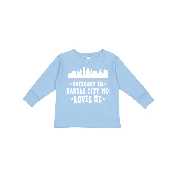 Inktastic Kansas City Missouri Loves Me Skyline Boys or Girls Long Sleeve Toddler T-Shirt