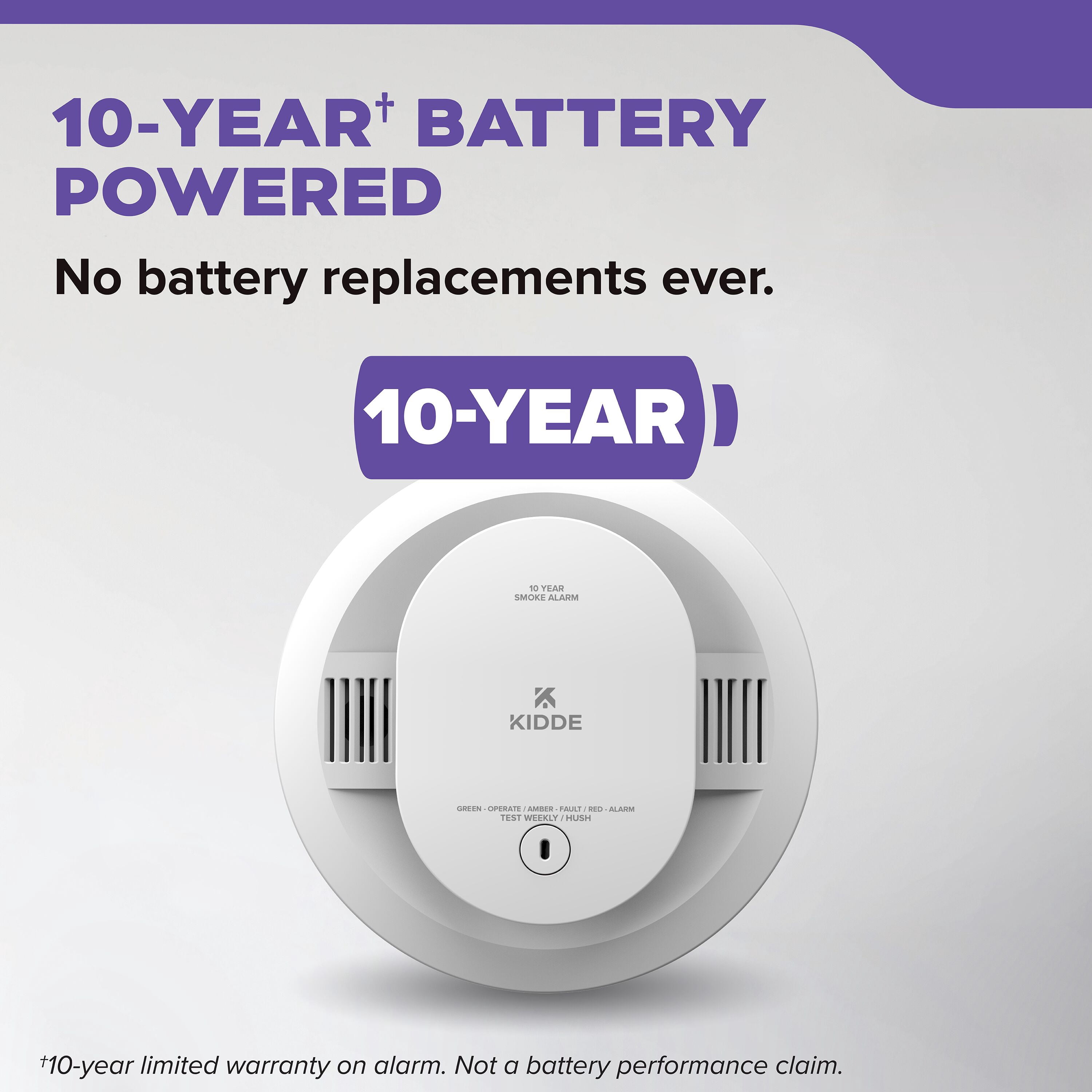 Kidde COB/20SD10 10-Yr Battery-Powered Photoelectric Smoke Alarm & AA Battery-Powered Electrochemical CO Alarm