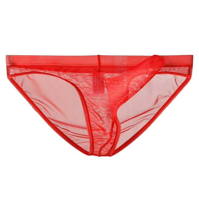 GDREDA Lingerie pour Hommes String Transparent pour Hommes Mince en Maille sous-Vêtements Aguichant Rouge,TTG