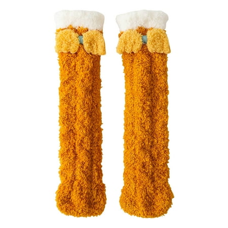 

Women Socks Fashionable Cute Stockings With Bow Decoration Thickened Warm Comfortable Children Socks for Women