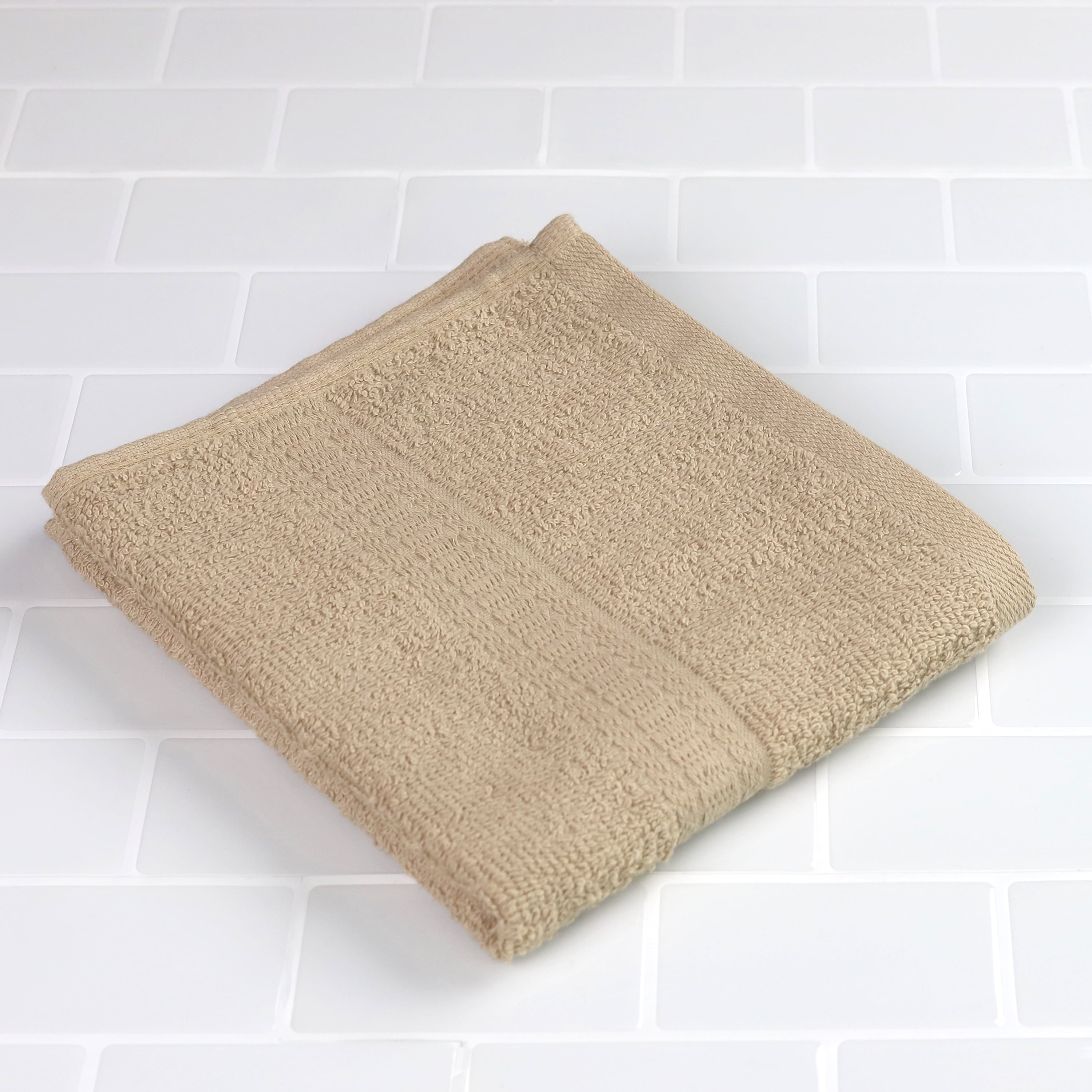 Mainstays Basic Hand Towel, Soft 100% Cotton and highly absorbent Hand Towel, Tan