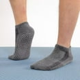 thumbnail image 2 of Women's Ankle Grip Socks 3-Pack with Textured Soles and Cushioned Knit Design for Indoor Stability - Dark Gray, 2 of 7