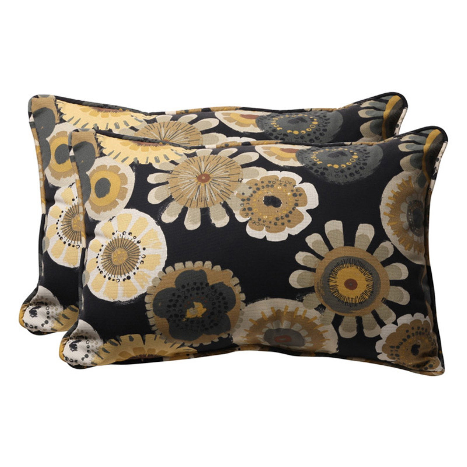 Pillow Perfect 449661 Crosby Black Oversized Rectangle Throw Pillow