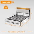 thumbnail image 2 of WANTAI Full Size Upholstered Bed Frame with LED Lights & Storage, 2 of 7