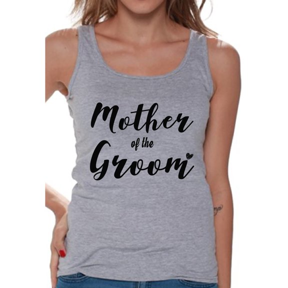 Awkward Styles Women's Mother Of The Groom Proud Mom`s Graphic Tank Tops Wedding Day
