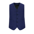 thumbnail image 2 of Pejock Men's Vintage Casual Vest with Belt Detail, Chest Pocket, Five Button Closure Lightweight Waistcoat for Layering, Tailored Fit, 2 of 7