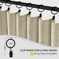 thumbnail image 5 of 100% Blackout Faux Linen Curtains for Livingroom Bedroom W50 X L108,2 Panels Set Thermal Insulated Curtains With Free 20 Ring Clips - Oatmaeal, 5 of 9