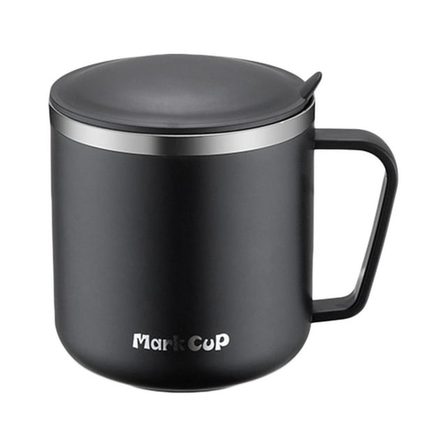 Birdeem Tasse en Acier Inoxydable avec Couvercle et Poignée - 400Ml Tasse Réutilisable Doublement Isolée - pour Maison Bureau et Voyage Tasses à Café Tasses à Déjeuner